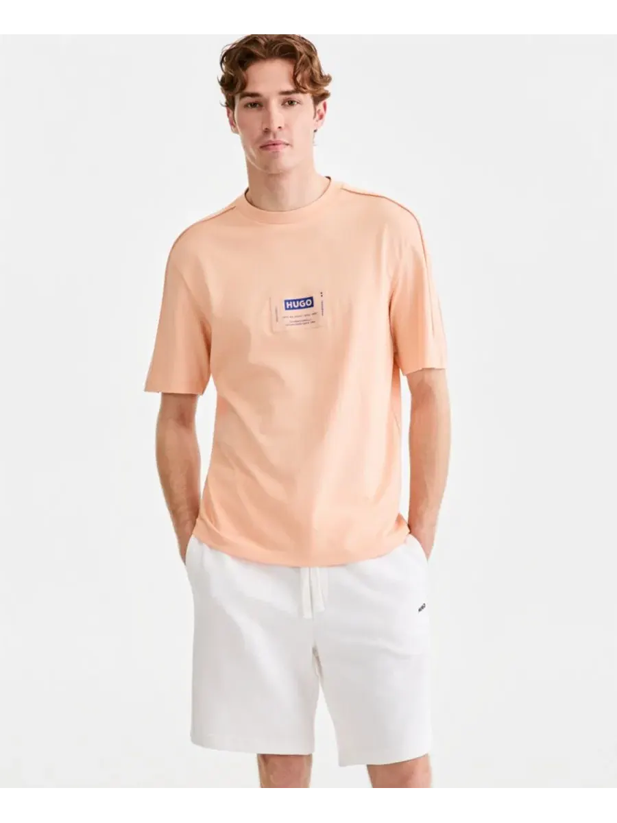 Футболка с коротким рукавом Nurazti Hugo Boss — изображение 1 из 3, светлый/оранжевый
