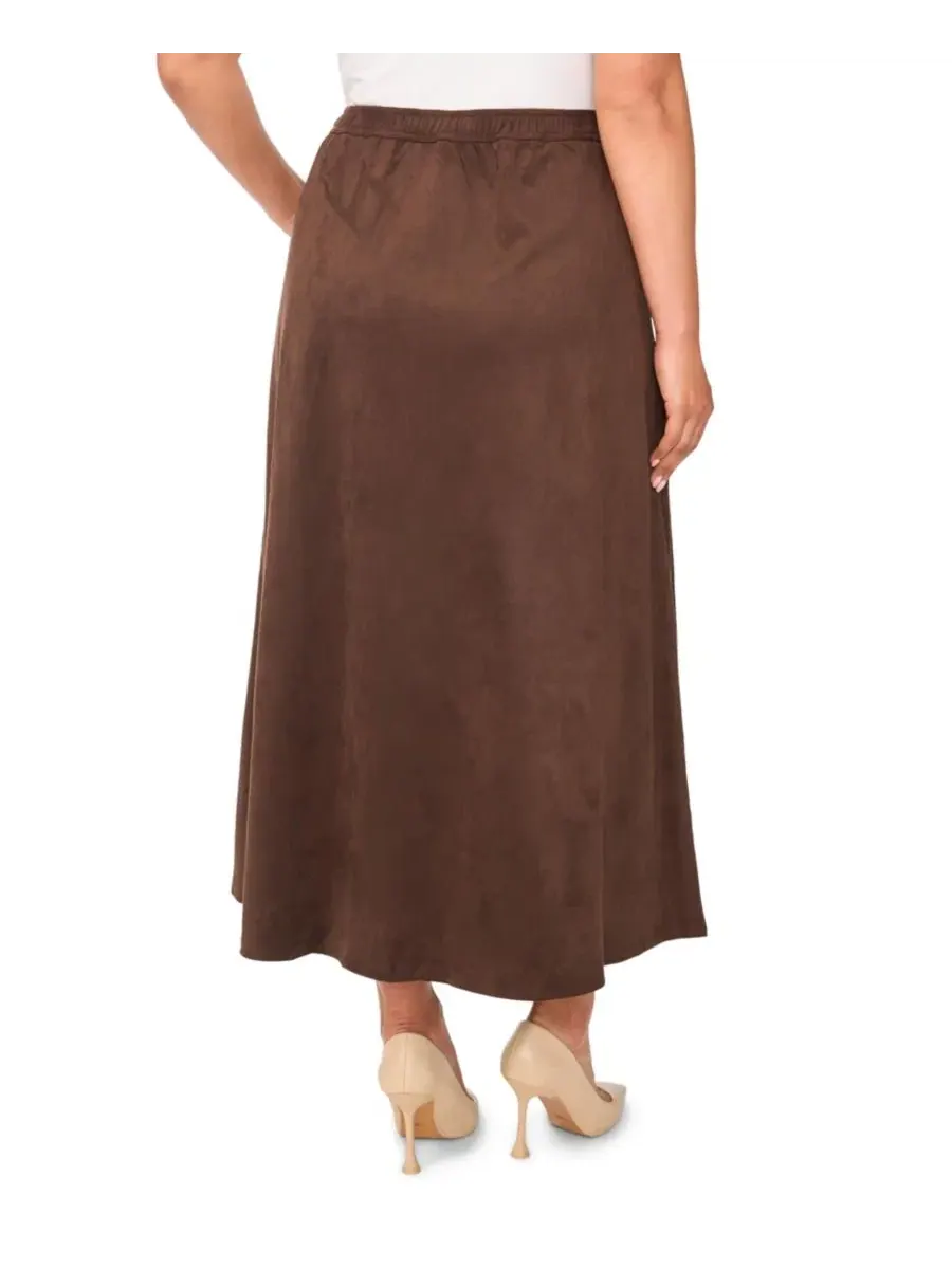 Юбка-трапеция с центральным швом Plus Size Center Seam A-Line Skirt Vince Camuto — изображение 3 из 5, шоколадный