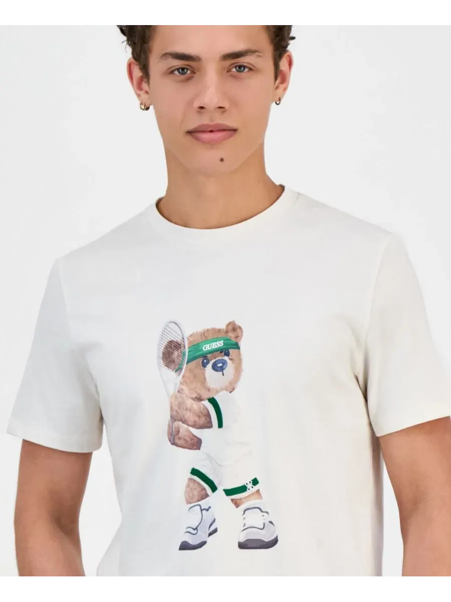 Футболка с принтом Tennis Bear GUESS — изображение 3 из 4, белый