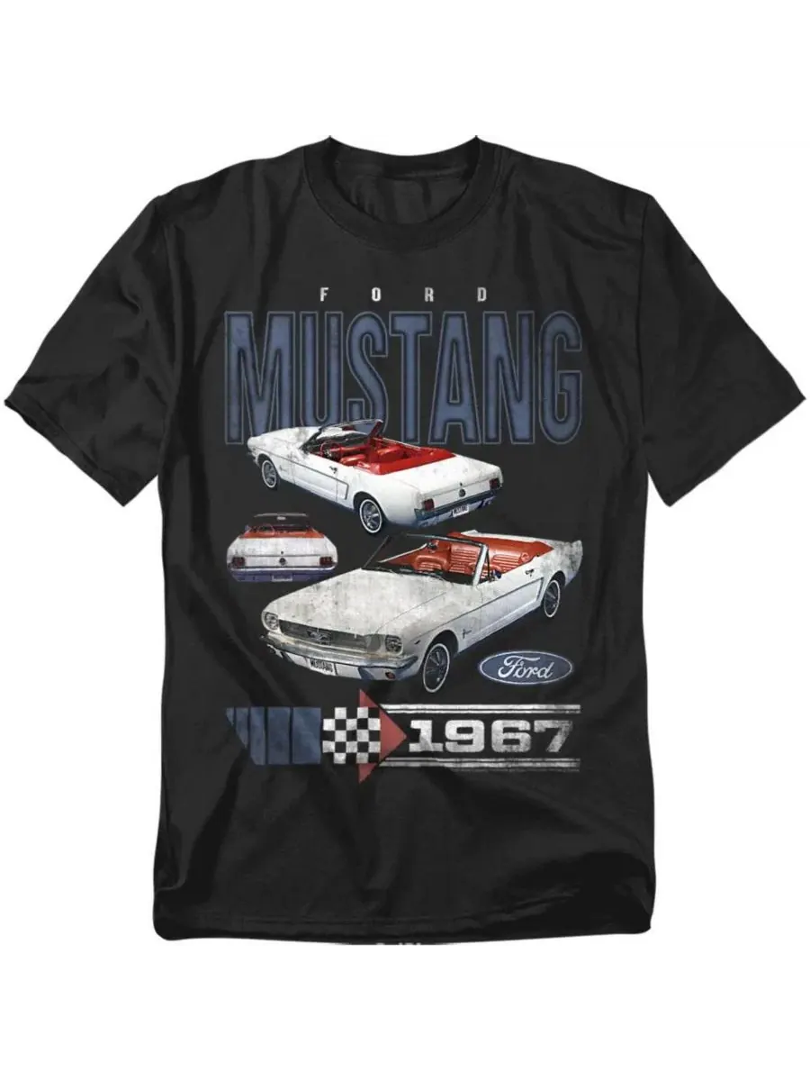 Футболка мужская с принтом Ford 67 Mustang — изображение 1 из 3, черный