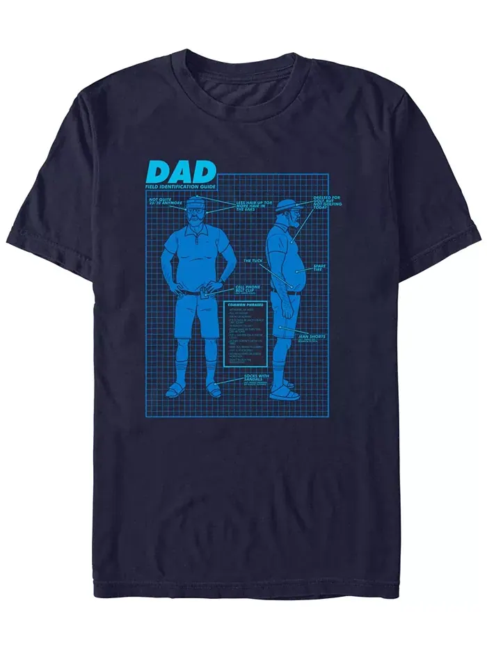 Мужская футболка Dad Diagram с коротким рукавом Fifth Sun — изображение 1 из 3, темно-синий