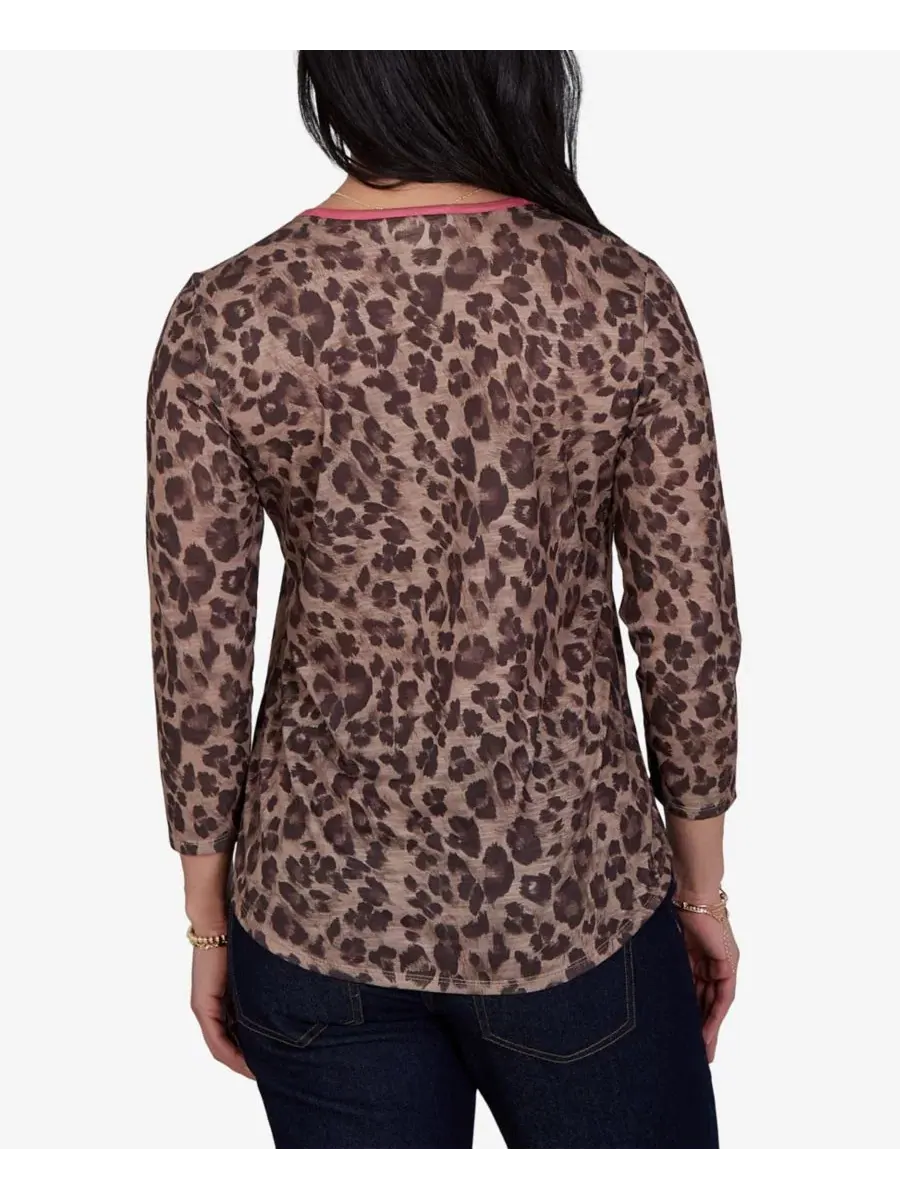 Топ с принтом Cheetah Print Ruby Rd. — изображение 5 из 5, темный мульти