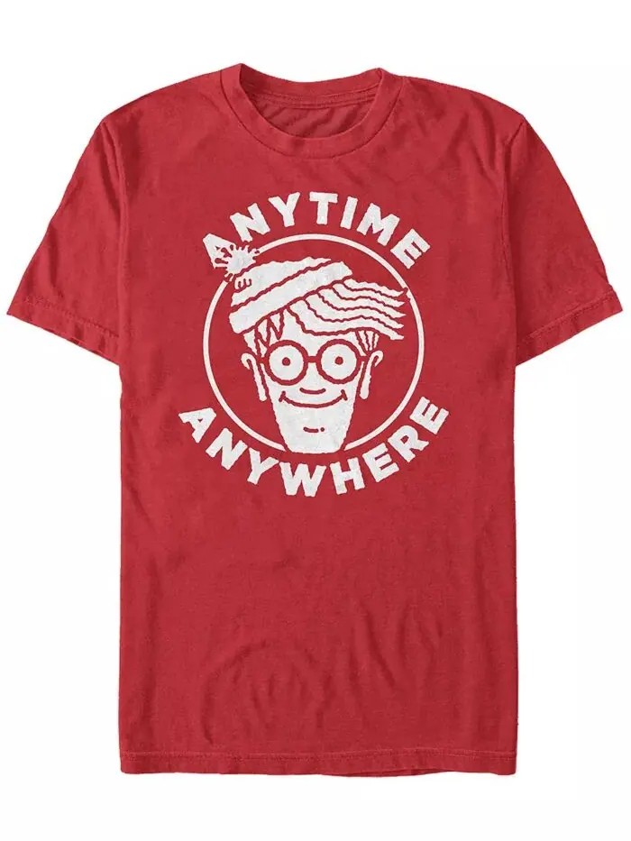 Футболка с коротким рукавом и логотипом Where's Waldo для мужчин Anytime Anywhere Big Face Fifth Sun — изображение 1 из 1