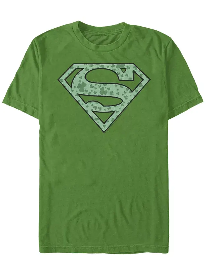 Мужская футболка с коротким рукавом Superman Shamrock Fifth Sun — изображение 1 из 1, зеленый
