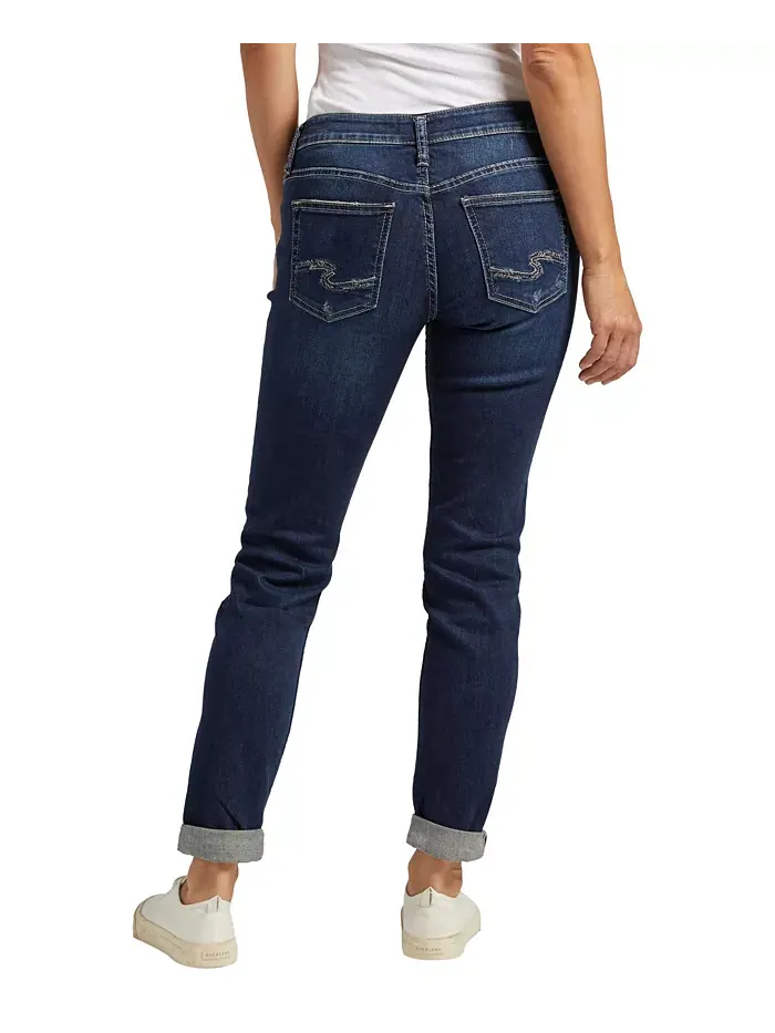 Женские джинсы Boyfriend Mid Rise Slim Leg Silver Jeans Co. — изображение 2 из 6, синий