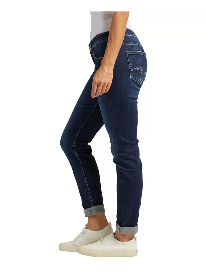 Женские джинсы Boyfriend Mid Rise Slim Leg Silver Jeans Co. — изображение 3 из 6, синий