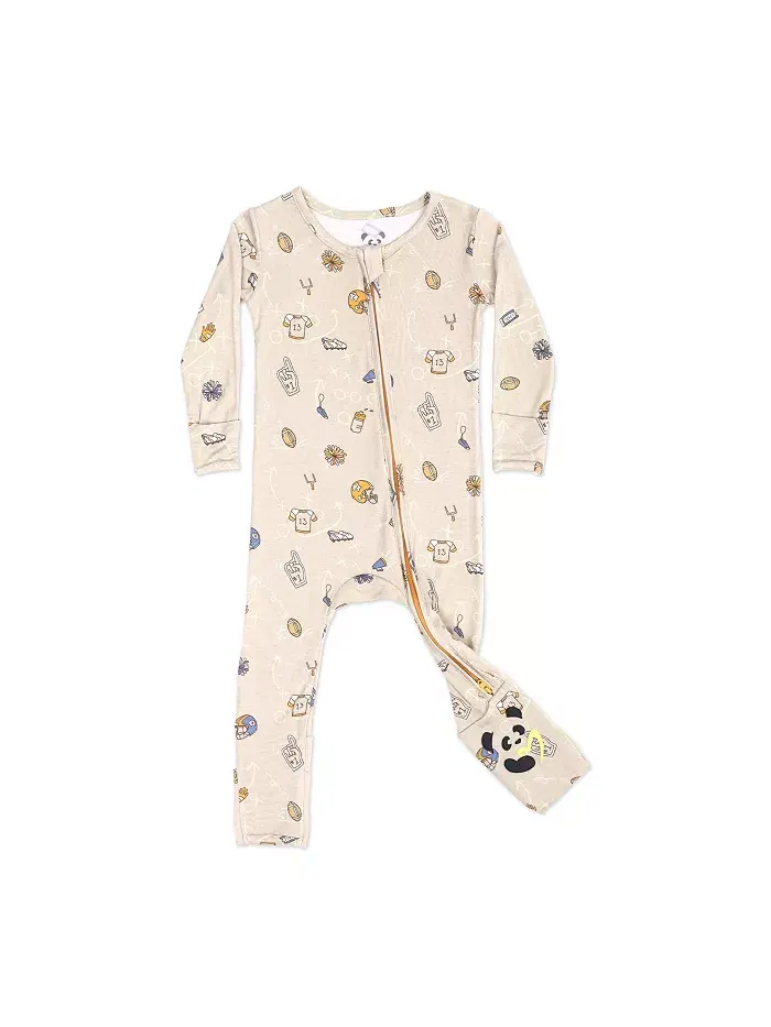 Детский унисекс комбинезон Baby Football Convertible Footie Bellabu Bear — бежевый