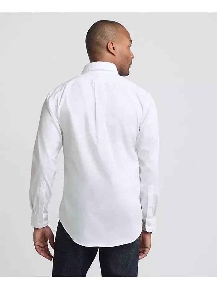 Рубашка мужская Big & Tall Traditional Fit, классический крой, без глажки, из пима-хлопка, с — изображение 2 из 4, белый