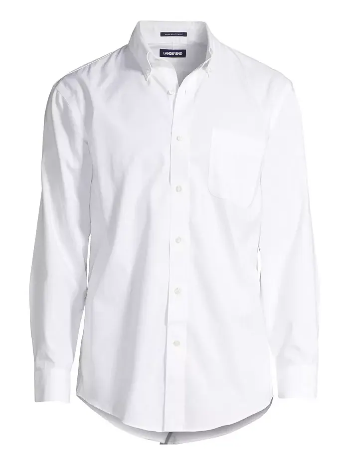 Рубашка мужская Big & Tall Traditional Fit, классический крой, без глажки, из пима-хлопка, с — изображение 4 из 4, белый