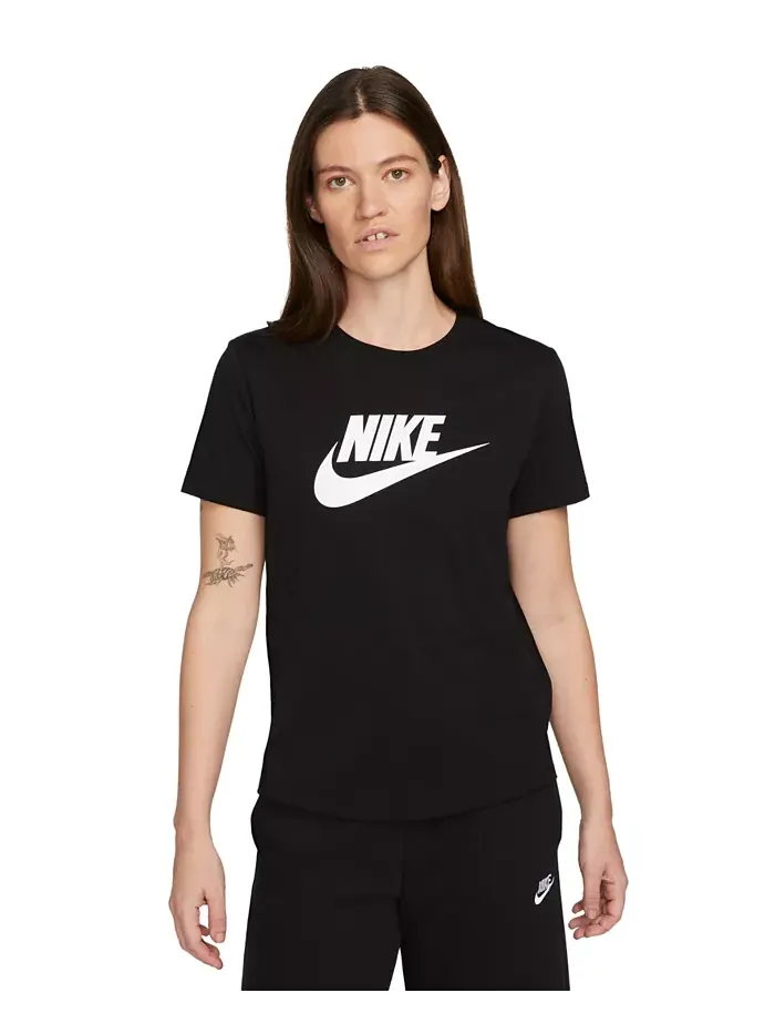 Спортивная футболка Essentials Logo для женщин Nike — изображение 1 из 4, черный/белый