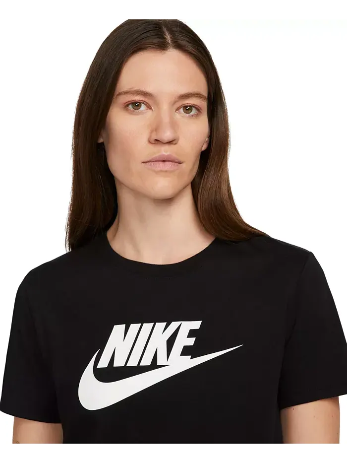 Спортивная футболка Essentials Logo для женщин Nike — изображение 3 из 4, черный/белый