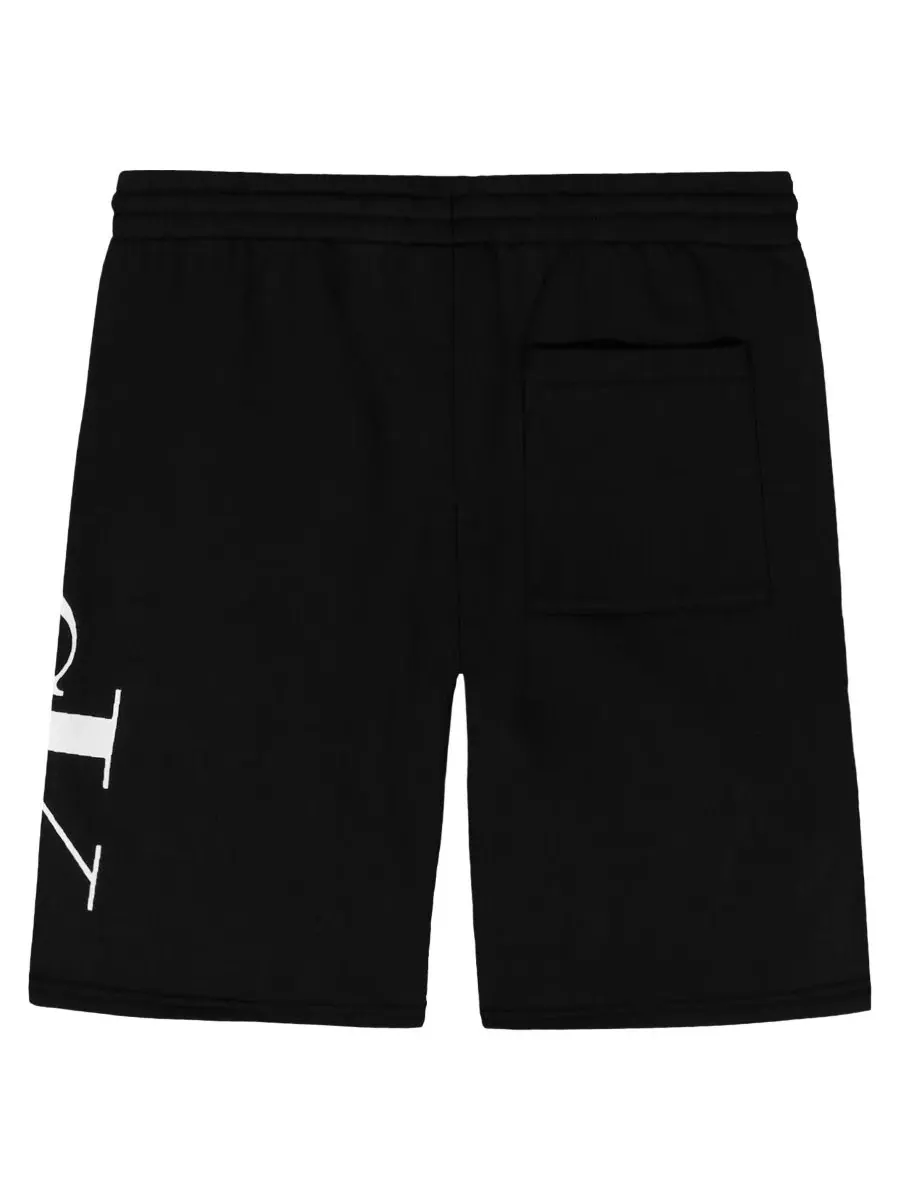 Детские шорты CK Graphic Knit Pull-On Shorts (размер 8-20) из трикотажа с графическим принтом — изображение 5 из 7, черный