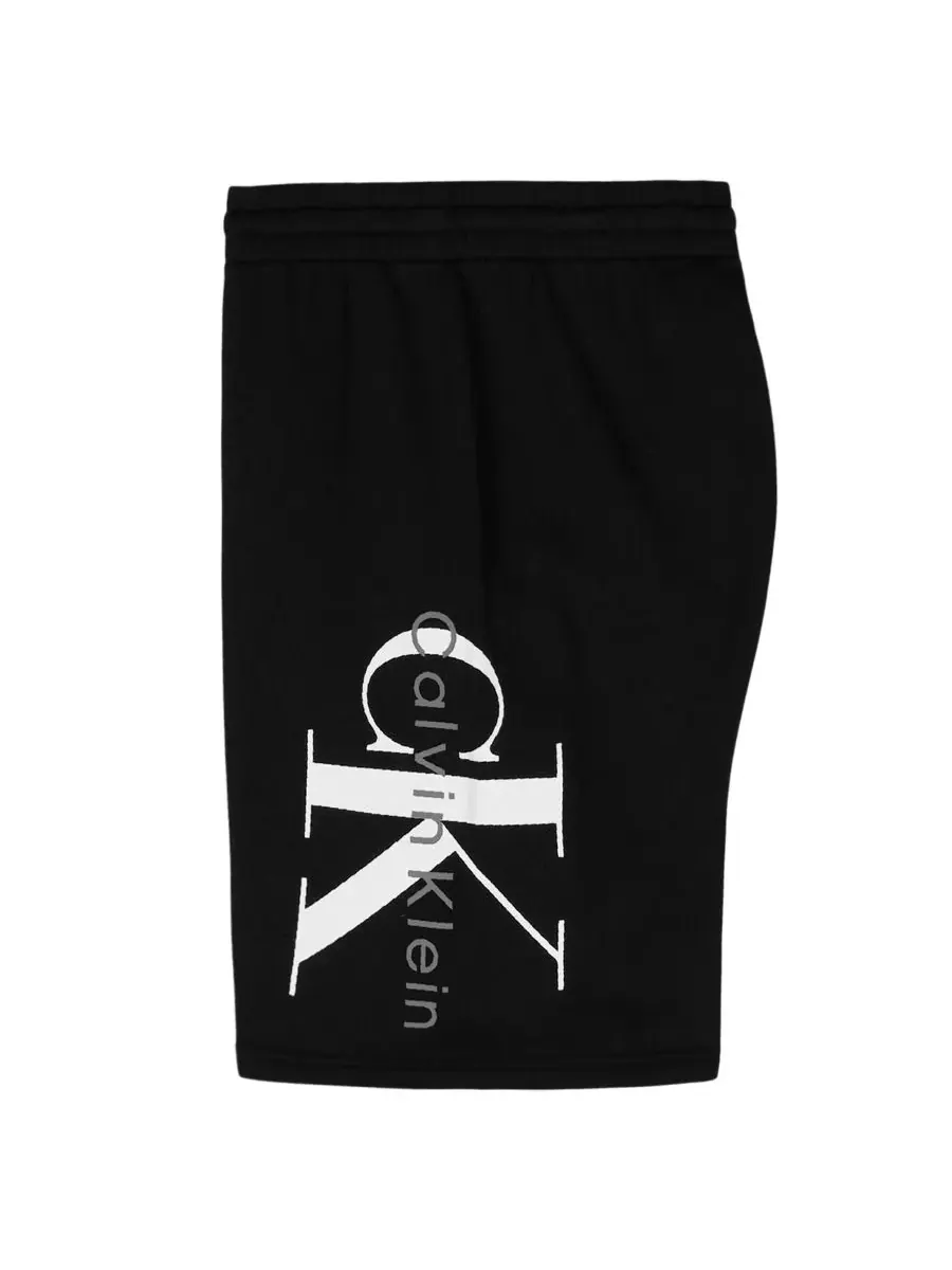 Детские шорты CK Graphic Knit Pull-On Shorts (размер 8-20) из трикотажа с графическим принтом — изображение 6 из 7, черный