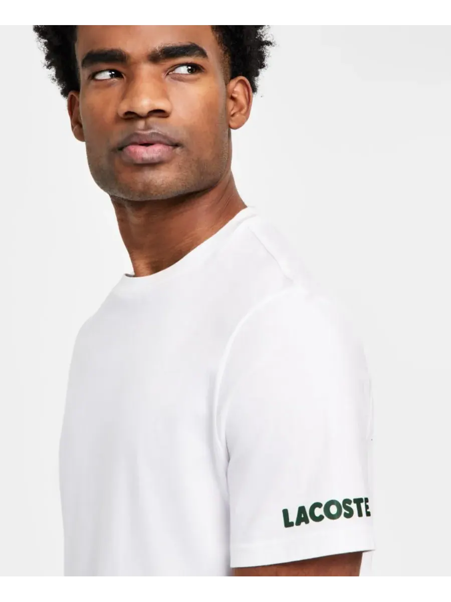 Мужская домашняя футболка с коротким рукавом и логотипом Lacoste — изображение 3 из 4, белый