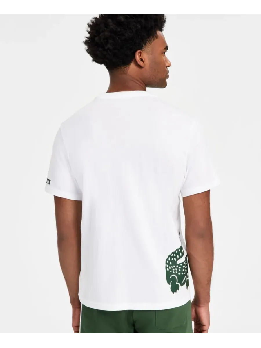 Мужская домашняя футболка с коротким рукавом и логотипом Lacoste — изображение 4 из 4, белый