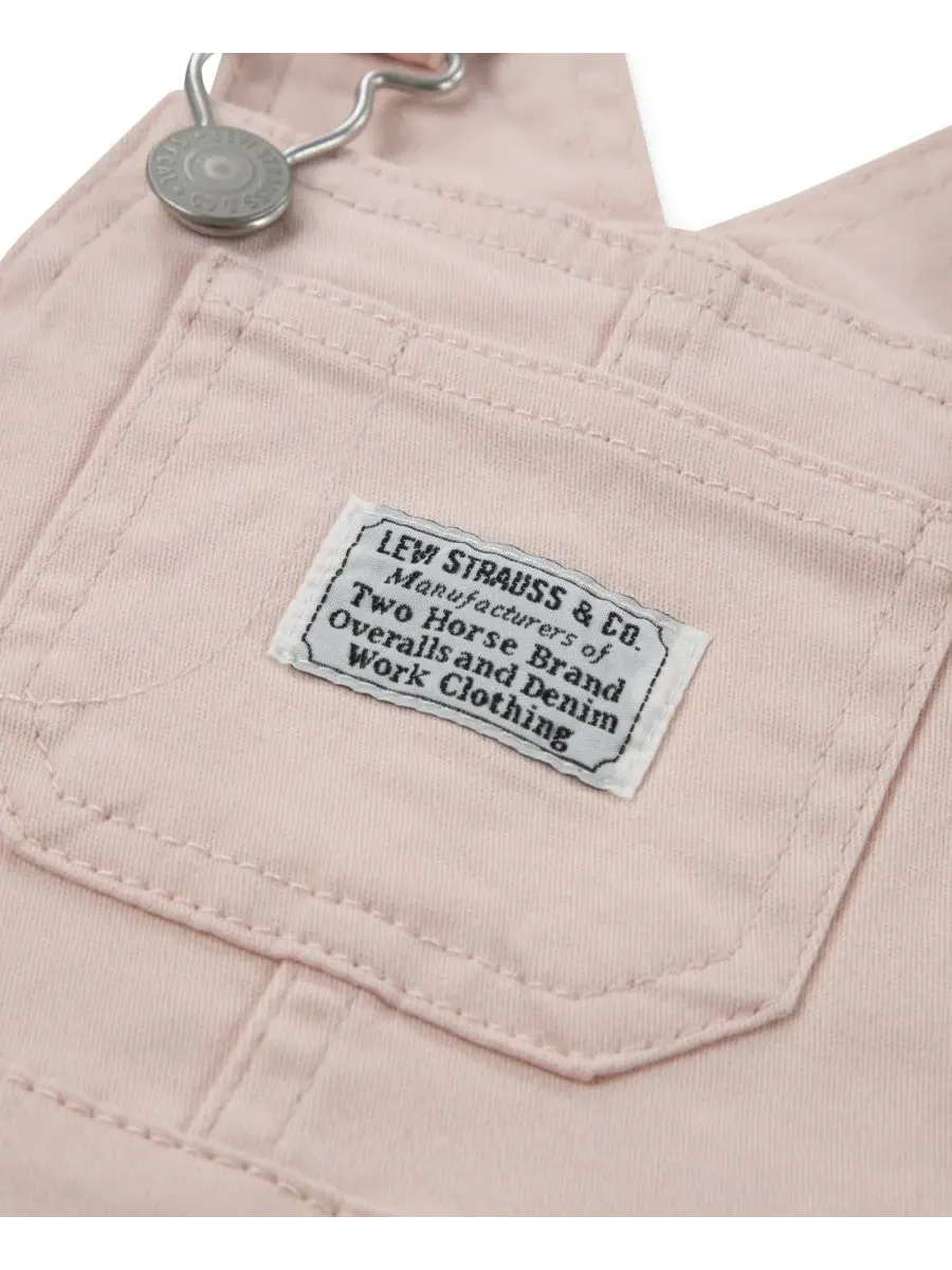 Детский комбинезон без рукавов из саржи для девочек Levi's — изображение 3 из 5, розовый