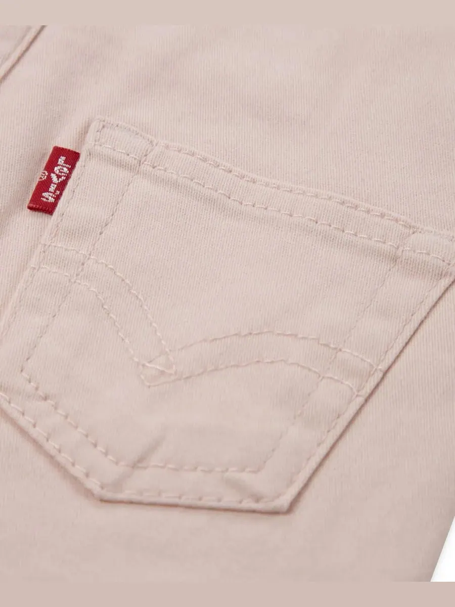 Детский комбинезон без рукавов из саржи для девочек Levi's — изображение 4 из 5, розовый