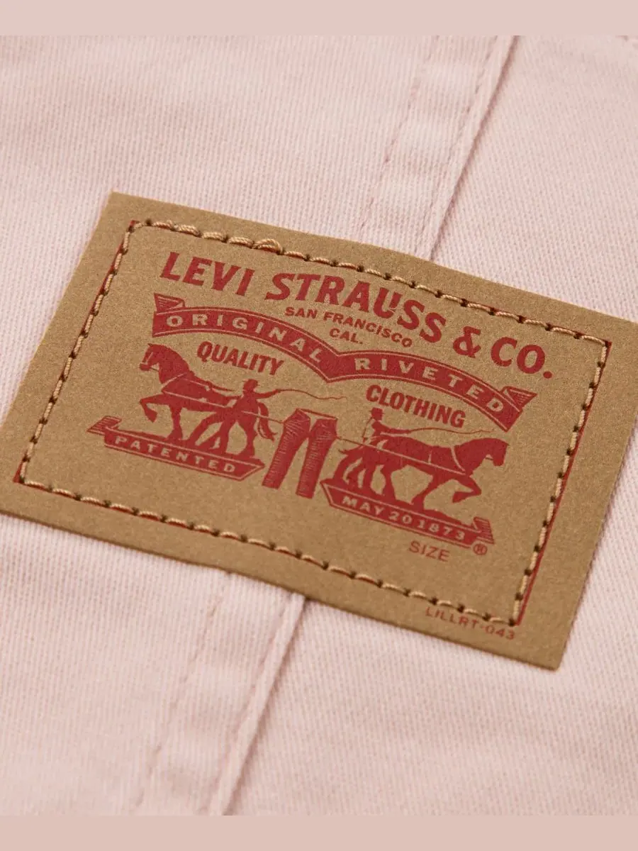 Детский комбинезон без рукавов из саржи для девочек Levi's — изображение 5 из 5, розовый