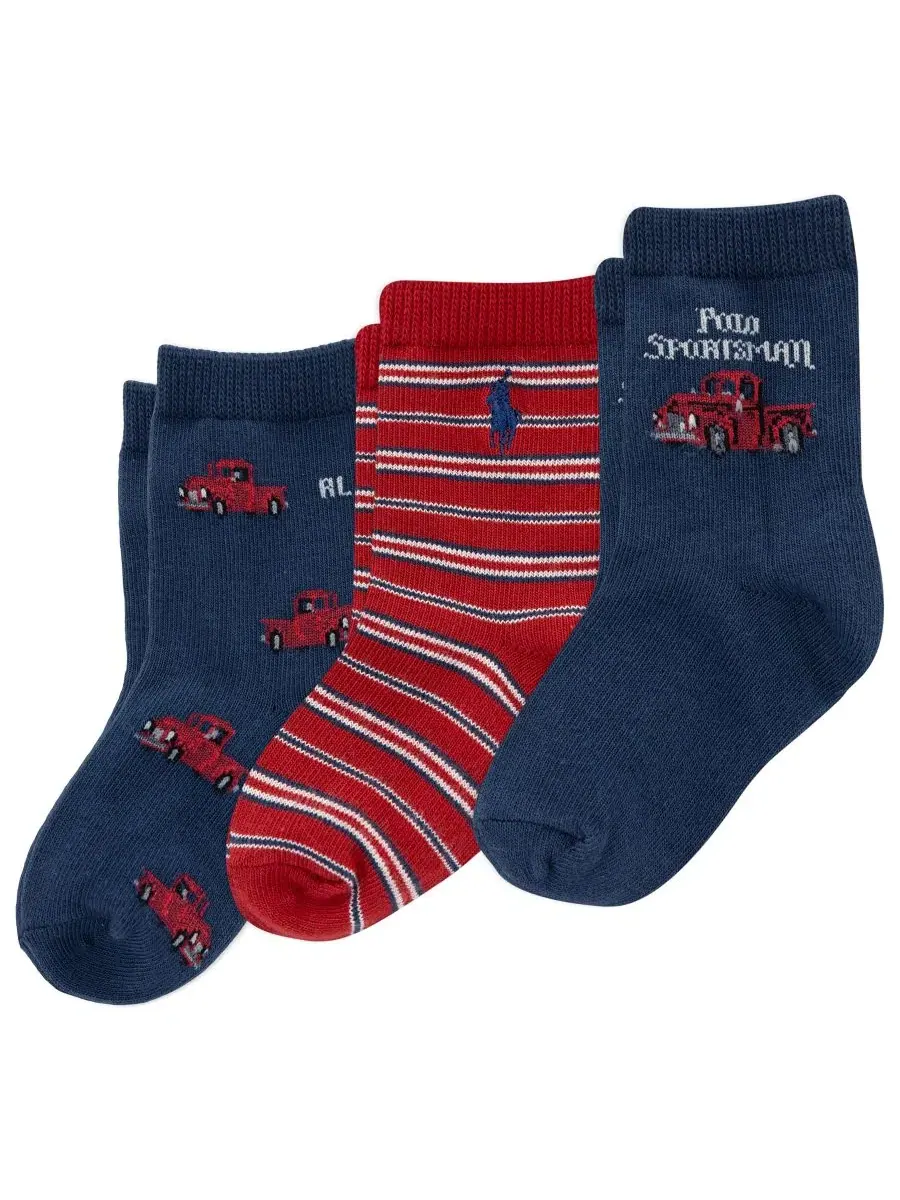 Комплект носков с принтом Vintage Truck Polo Ralph Lauren — изображение 1 из 3, темно-синий