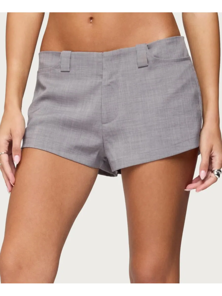 Женские шорты Roshelle Tailored Micro Shorts Edikted — изображение 1 из 5, светлый-серый