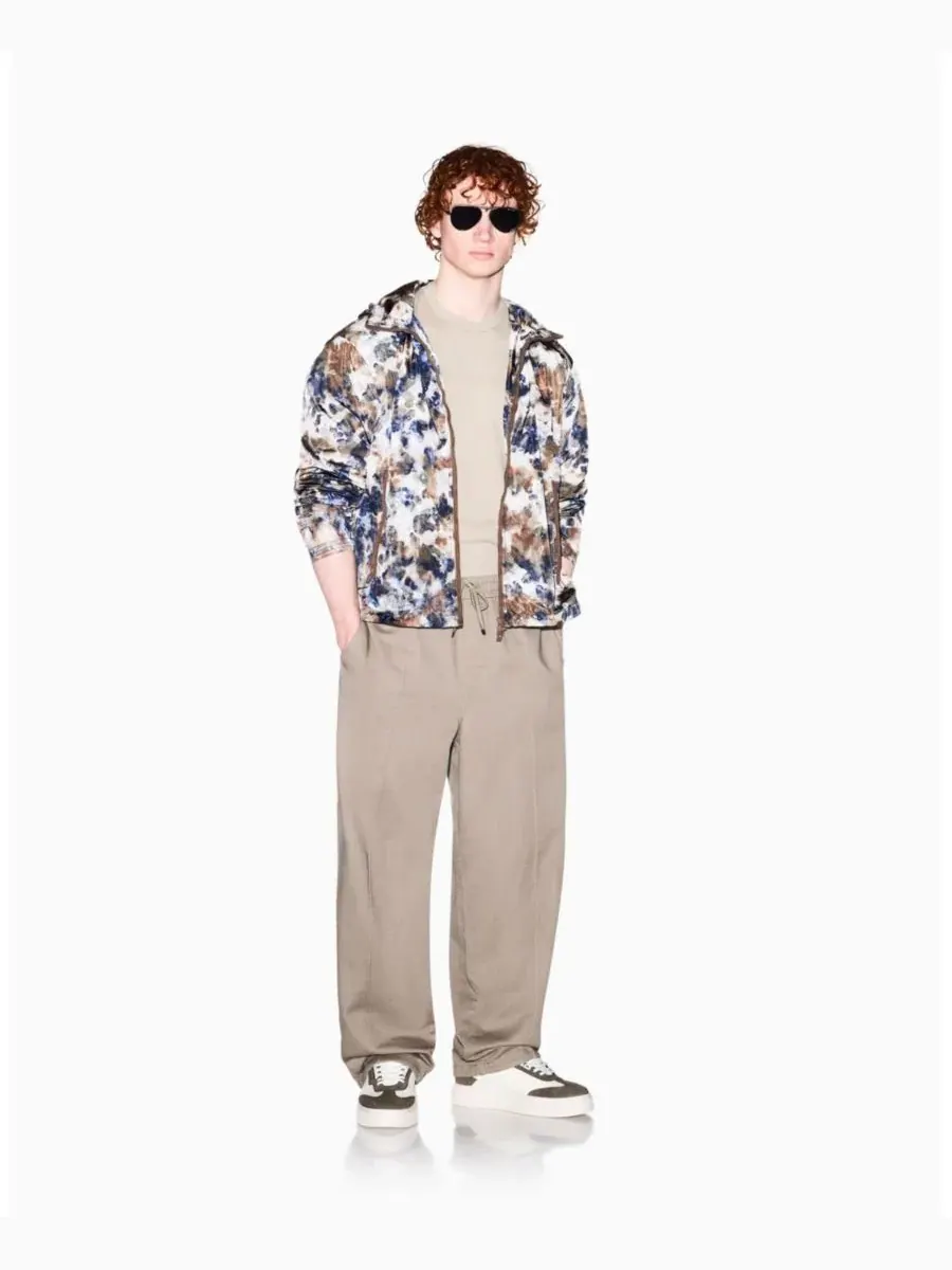 Мужская футболка IBIZA X с тональным логотипом A|X Armani Exchange — изображение 1 из 5, бежевый