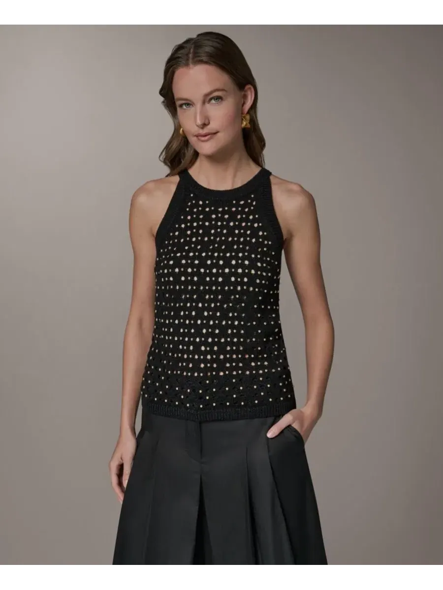 Женский джемпер без рукавов с пайетками Donna Karan New York — изображение 1 из 8, черный