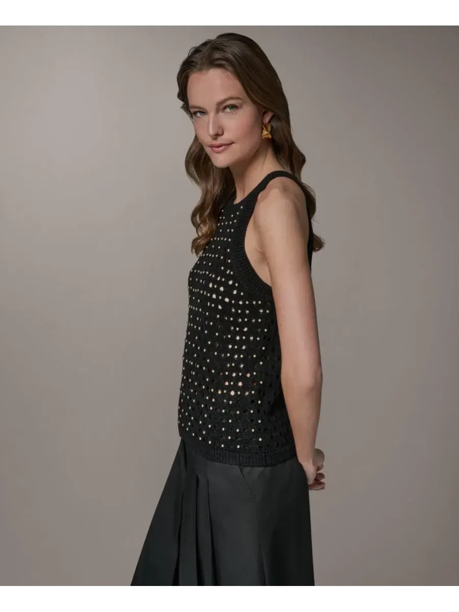 Женский джемпер без рукавов с пайетками Donna Karan New York — изображение 3 из 8, черный