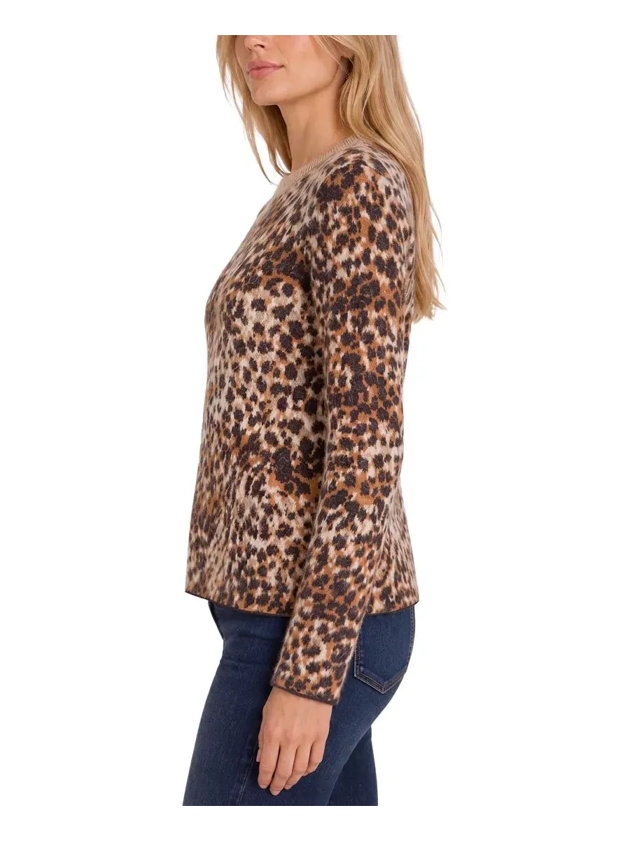 Свитер с леопардовым принтом, модель Women's Leopard-Print Long-Sleeve Sweater Liverpool Los Angeles — изображение 2 из 4