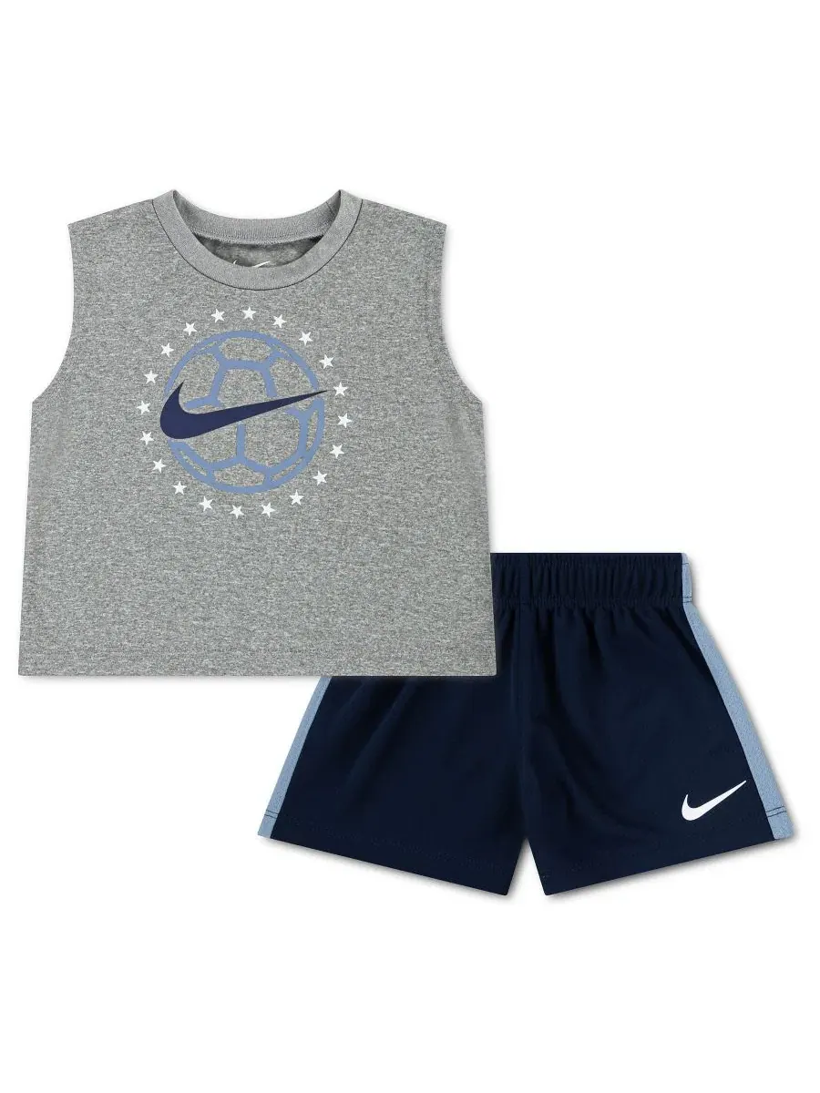 Детский комплект для мальчиков: майка и шорты Goal Mode, 2 предмета Nike — изображение 1 из 4, темно-синий/серый