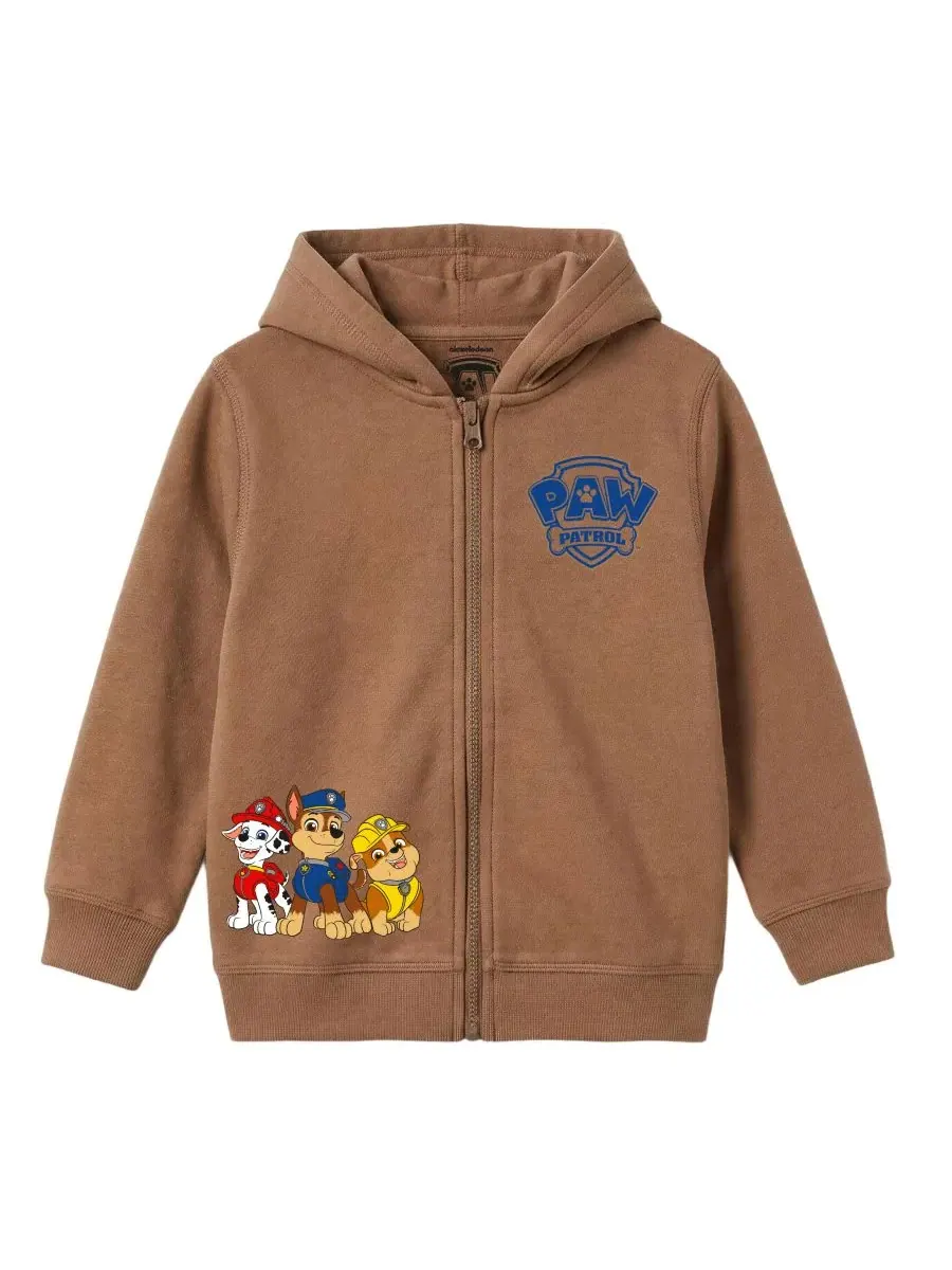 Детский комплект из 3 предметов: футболка с принтом, толстовка и шорты (2T-7) Paw Patrol — изображение 3 из 7, коричневый