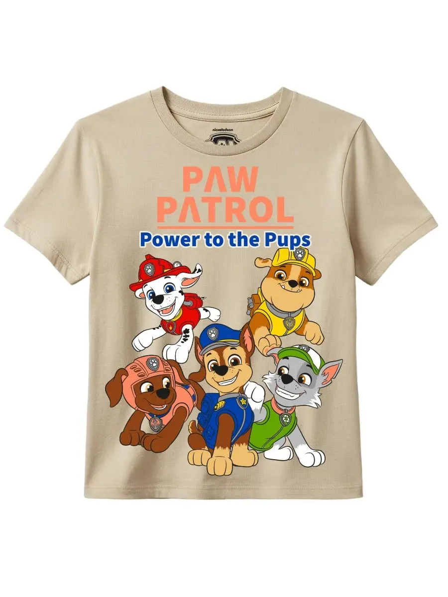 Детский комплект из 3 предметов: футболка с принтом, толстовка и шорты (2T-7) Paw Patrol — изображение 4 из 7, коричневый