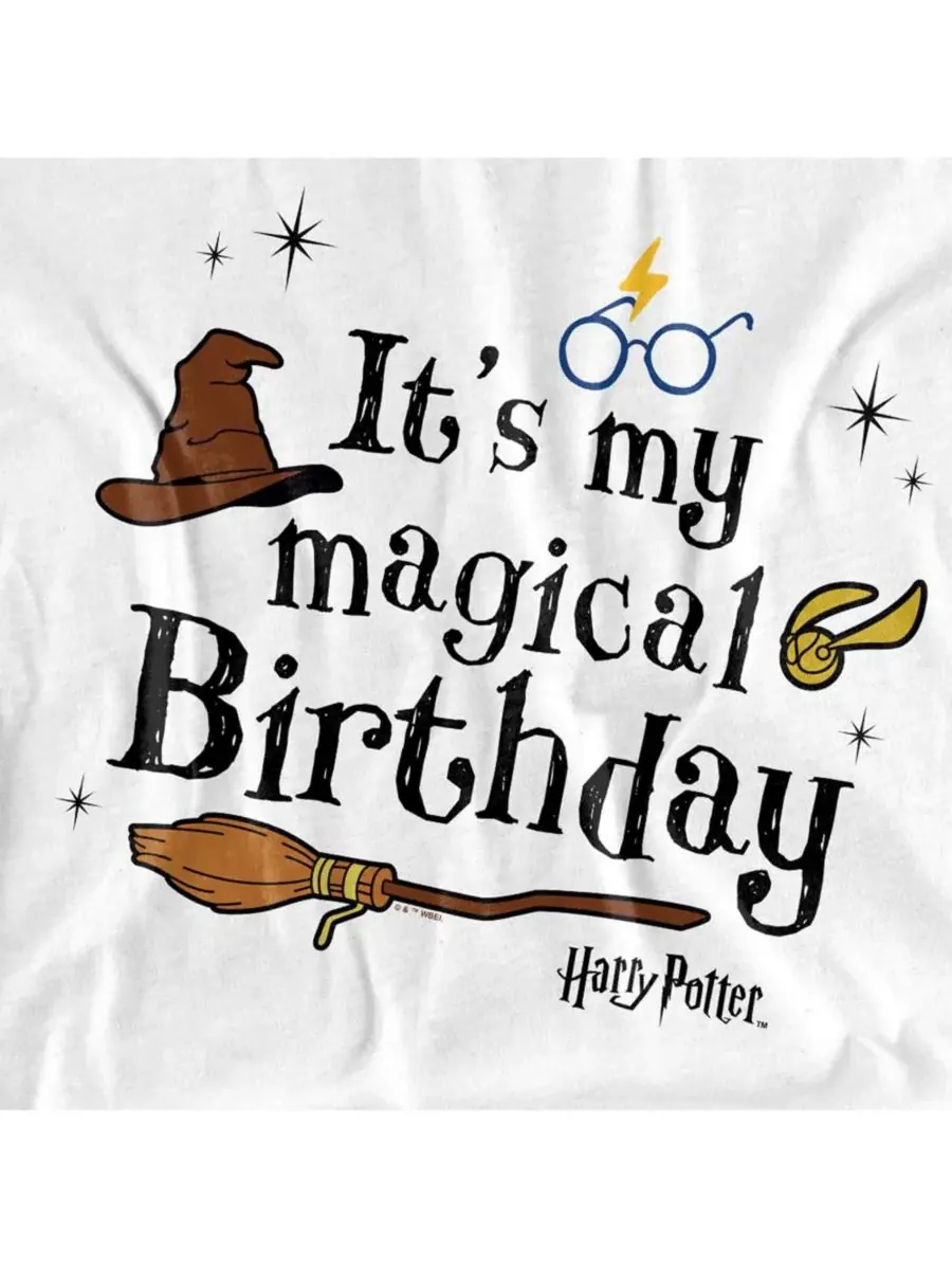 Мужская футболка "Это мой волшебный день рождения" Harry Potter — изображение 2 из 3, белый