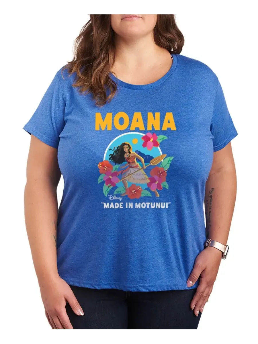 Футболка с принтом Moana Made in Motunui, Plus Size Hybrid Apparel — изображение 1 из 3, синий