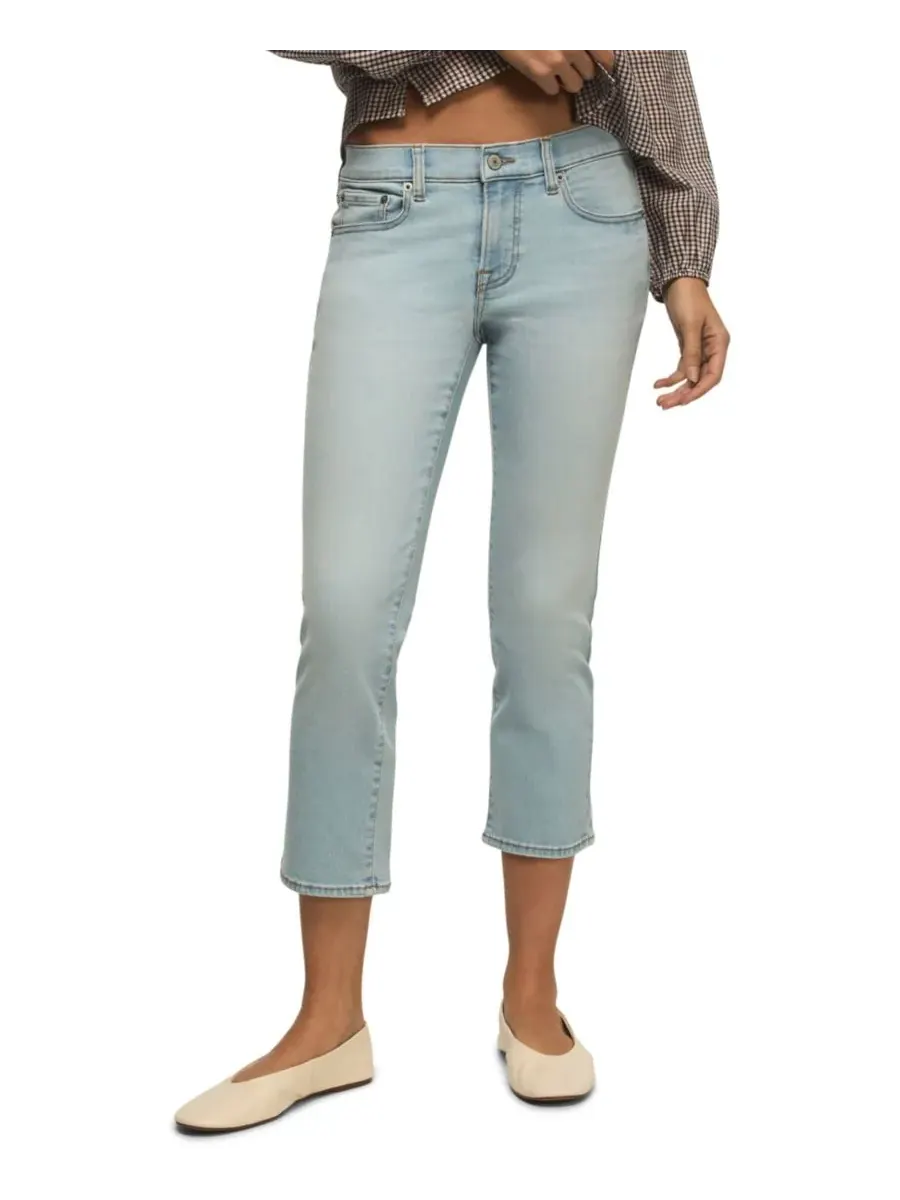 Женские джинсы-кроп средней посадки Lucky Brand — изображение 1 из 5, синий