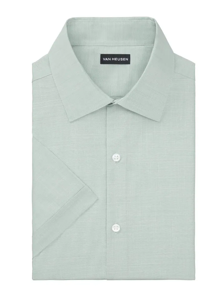 Мужская рубашка с коротким рукавом и воротником-стойкой Van Heusen — изображение 3 из 3, зеленый