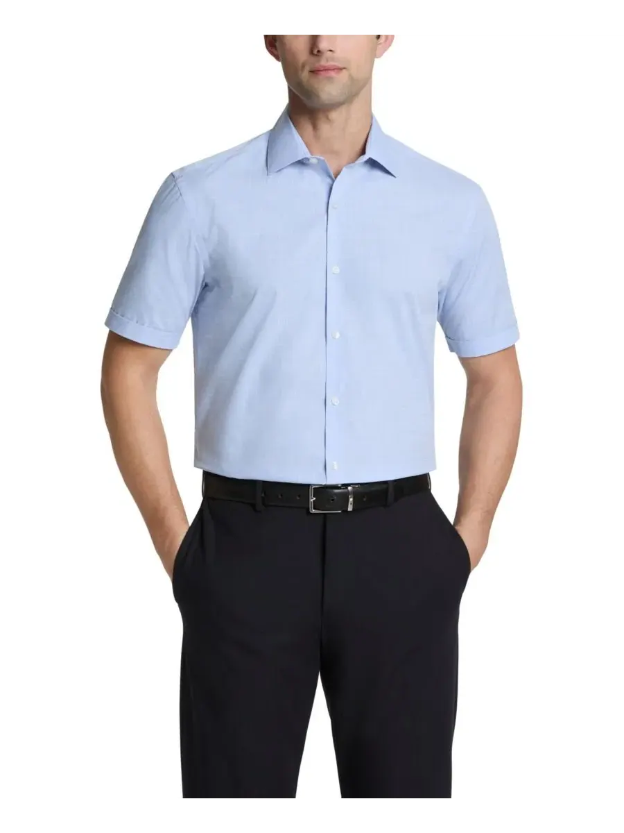 Мужская рубашка с коротким рукавом Van Heusen — изображение 1 из 3, синий