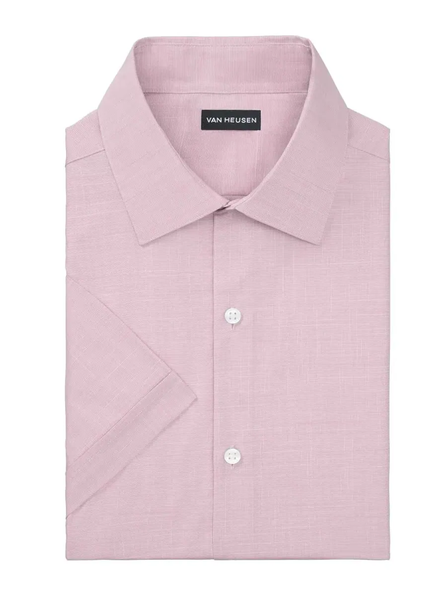 Рубашка с коротким рукавом и отложным воротником Slim Fit Van Heusen — изображение 3 из 3, розовый