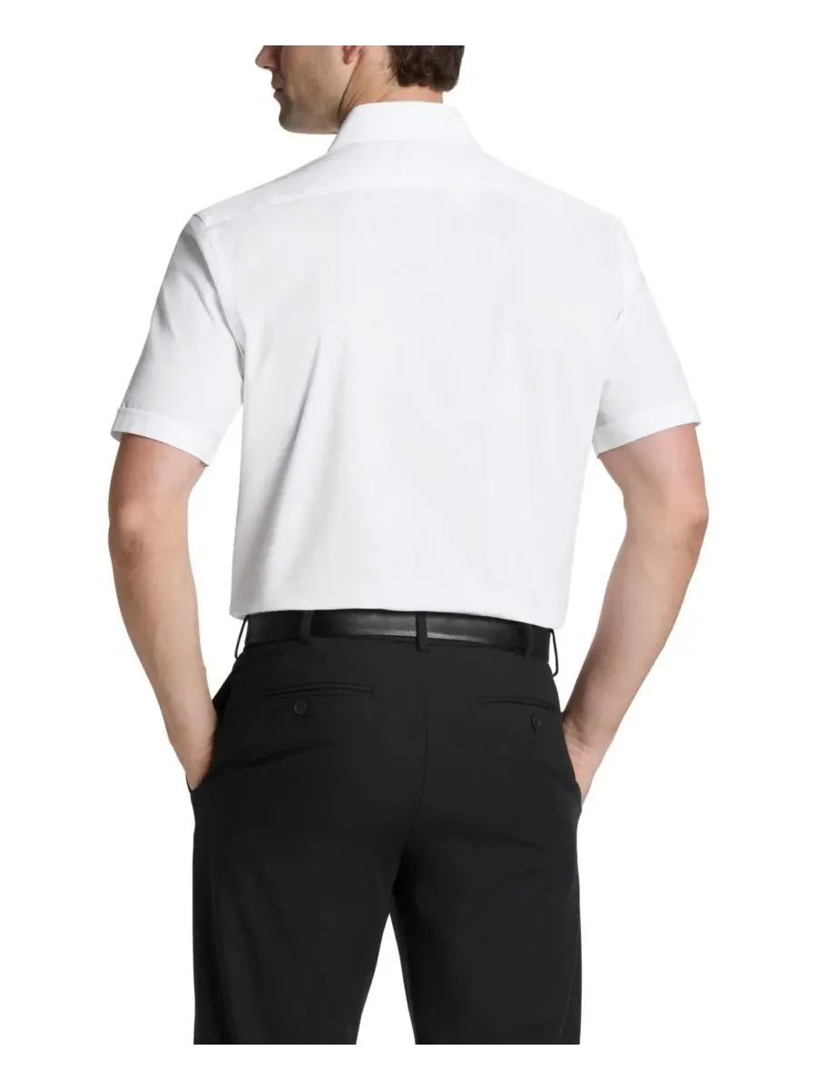 Мужская рубашка с коротким рукавом, слим-фит, с отложным воротником Van Heusen — изображение 2 из 3, белый
