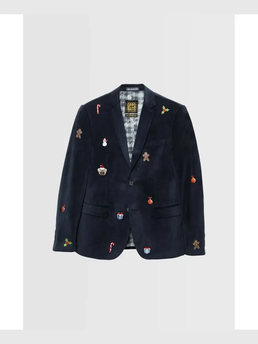 Мужской пиджак Deluxe Icons для рождественских вечеринок OppoSuits — синий
