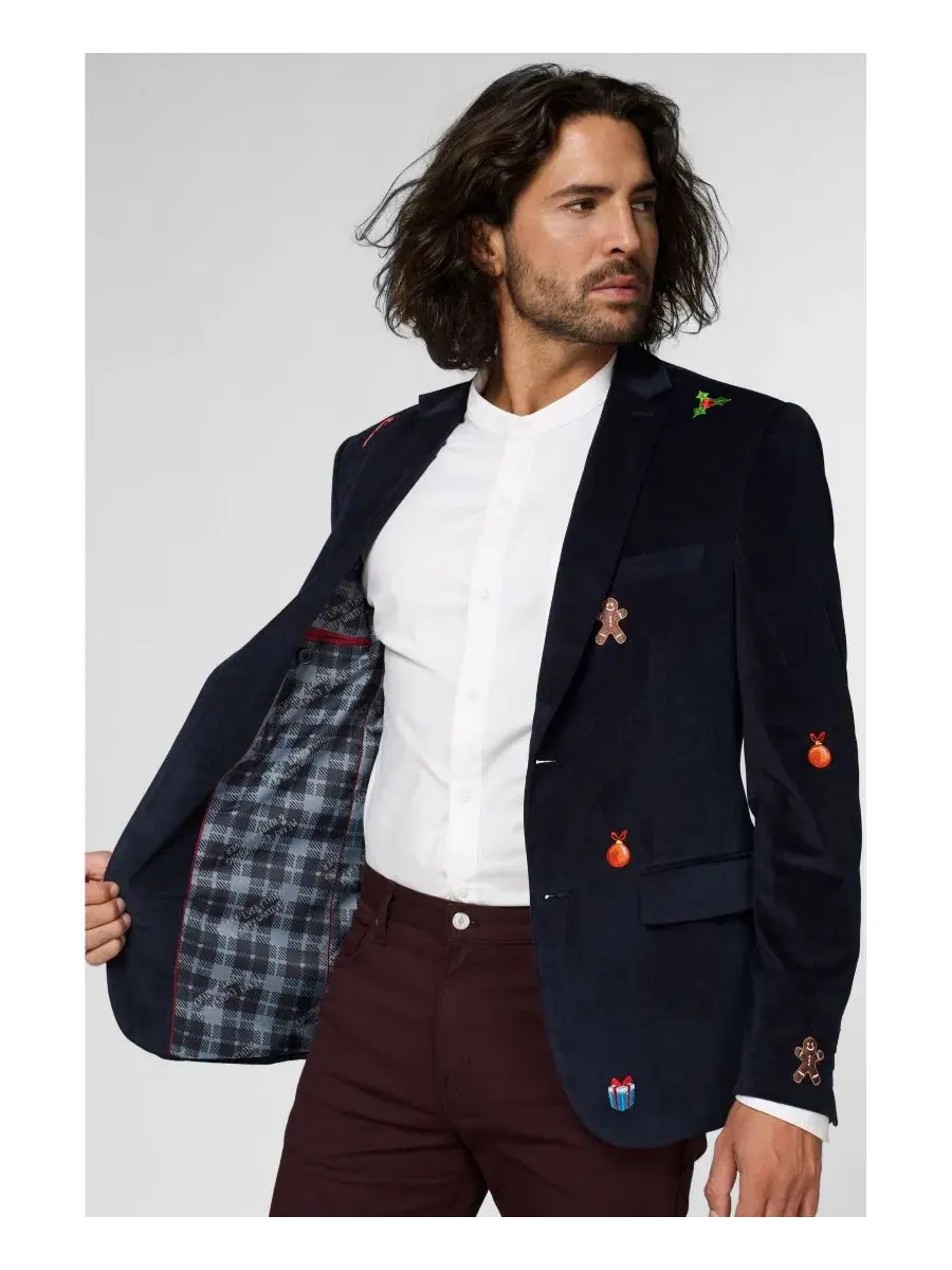 Мужской пиджак Deluxe Icons для рождественских вечеринок OppoSuits — изображение 4 из 14, синий