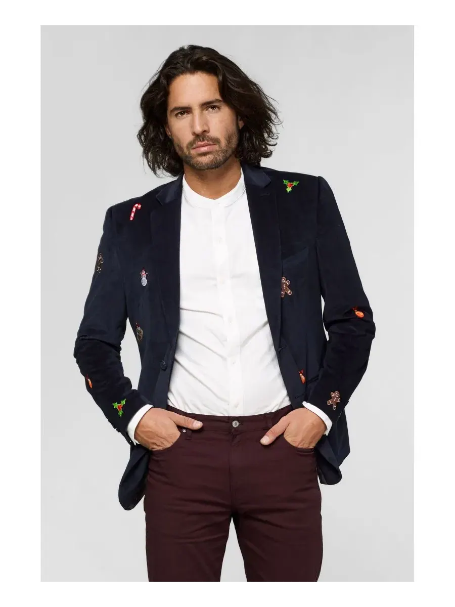 Мужской пиджак Deluxe Icons для рождественских вечеринок OppoSuits — изображение 5 из 14, синий
