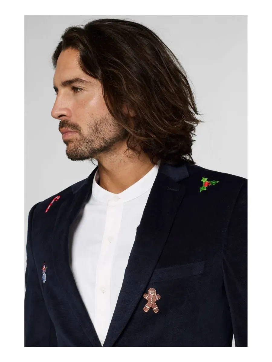 Мужской пиджак Deluxe Icons для рождественских вечеринок OppoSuits — изображение 8 из 14, синий