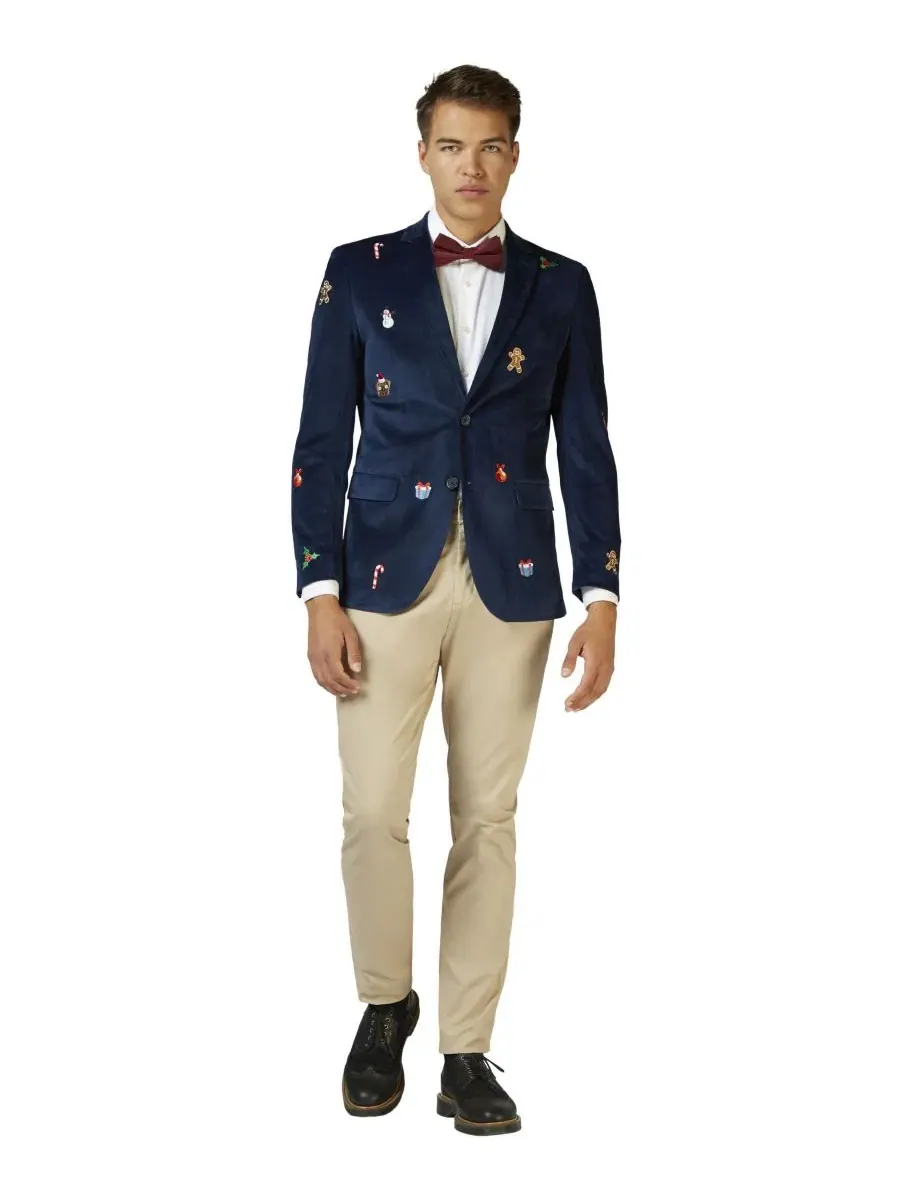 Мужской пиджак Deluxe Icons для рождественских вечеринок OppoSuits — изображение 9 из 14, синий