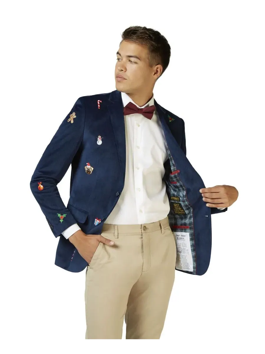 Мужской пиджак Deluxe Icons для рождественских вечеринок OppoSuits — изображение 10 из 14, синий
