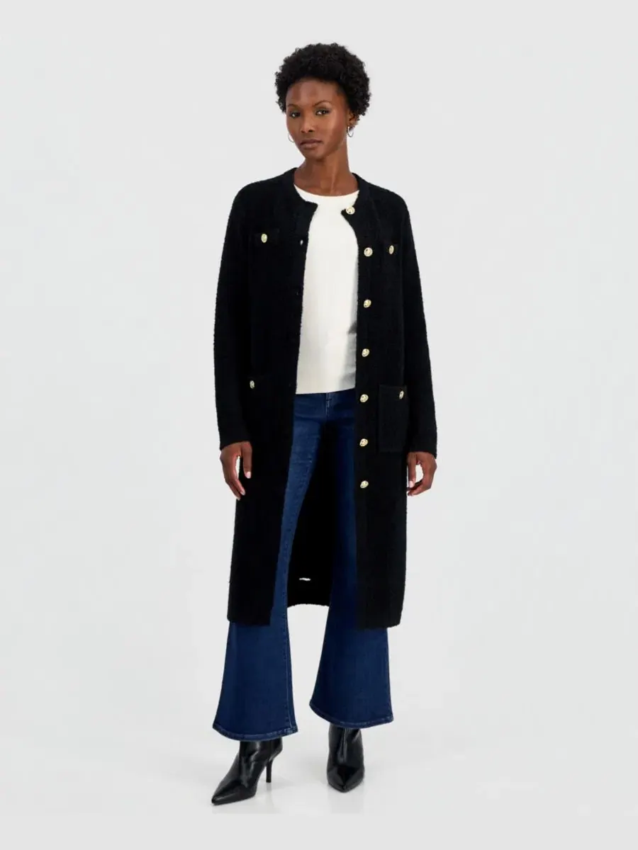 Кардиган из букле с пуговицами Petite Bouclé Button-Front Cardigan I.N.C. International Concepts — изображение 1 из 6