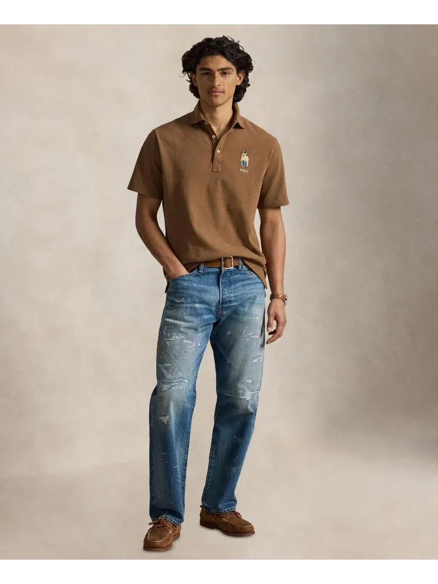 Классическая поло с Polo Bear из хлопка Polo Ralph Lauren — изображение 2 из 5, коричневый-коричневый