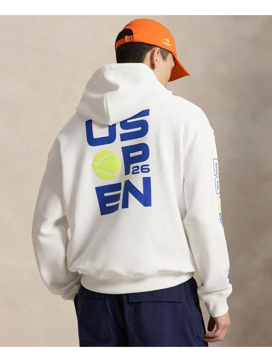 Худи мужское из футера с графикой US Open 26 Polo Ralph Lauren — изображение 4 из 6, белый