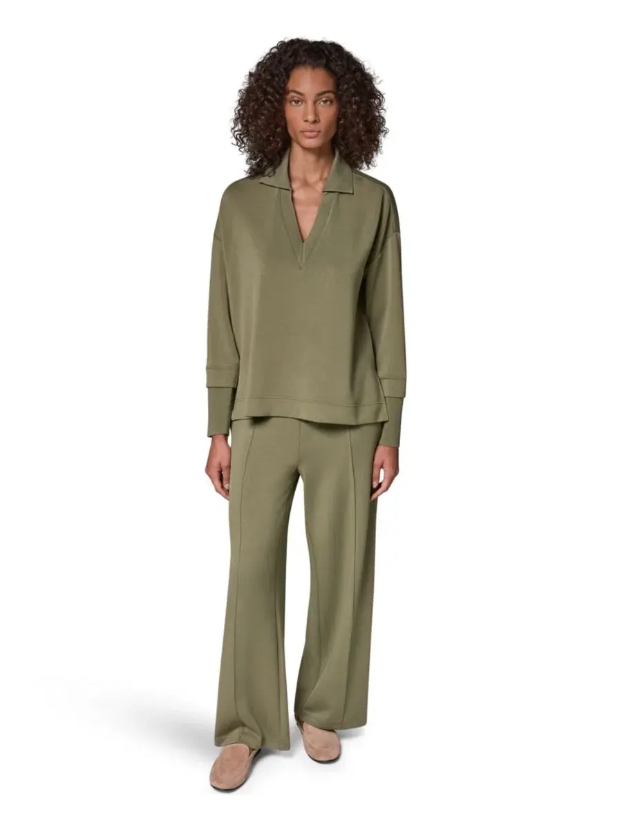 Туника-свитер с длинным рукавом и V-образным вырезом Jet Setter Donna Karan Weekend — изображение 2 из 8, шалфейный