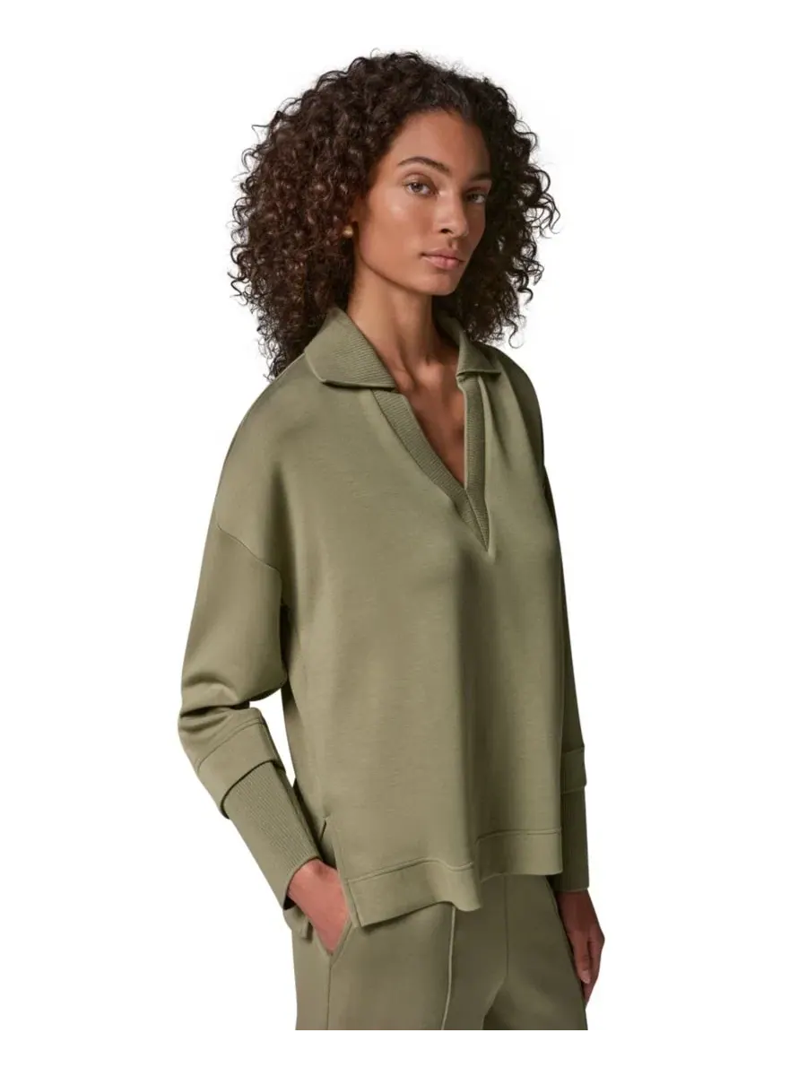 Туника-свитер с длинным рукавом и V-образным вырезом Jet Setter Donna Karan Weekend — изображение 3 из 8, шалфейный