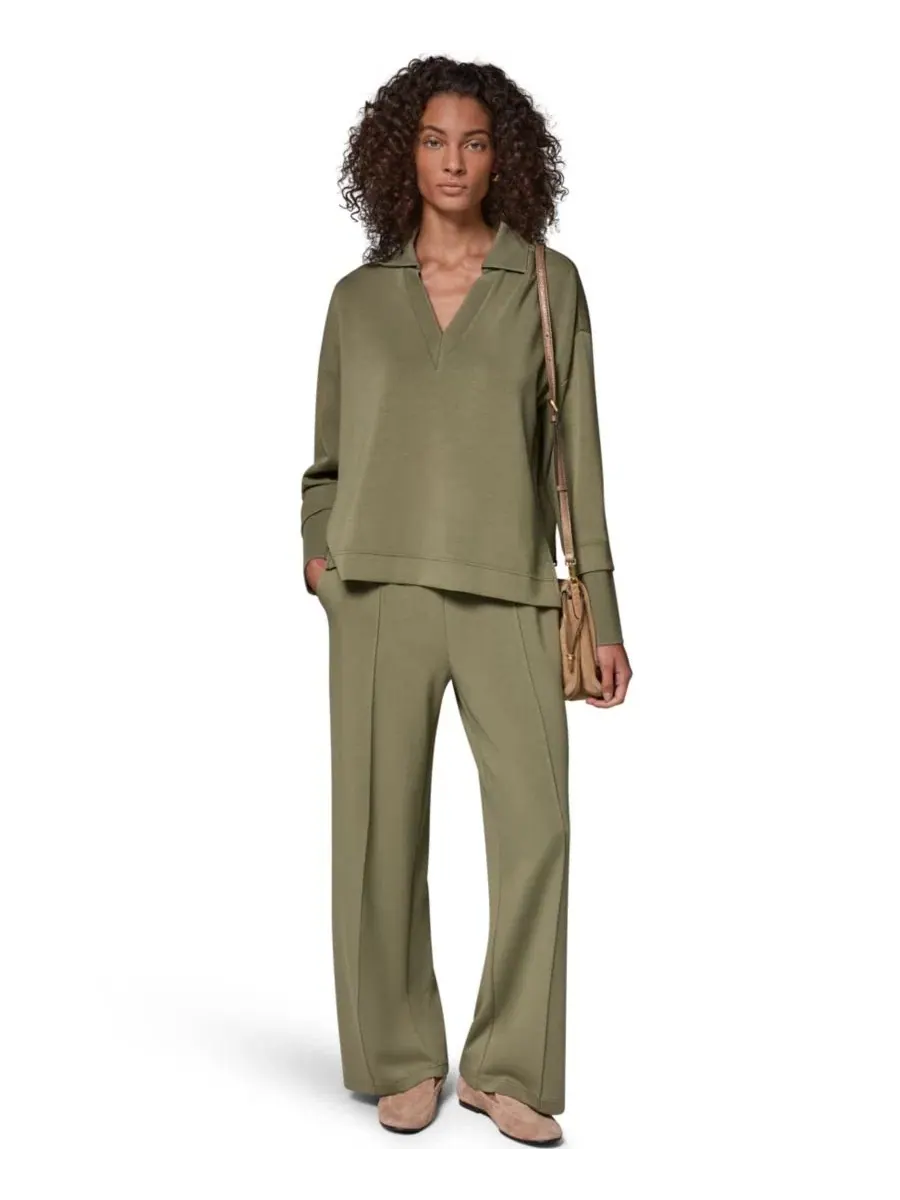Туника-свитер с длинным рукавом и V-образным вырезом Jet Setter Donna Karan Weekend — изображение 6 из 8, шалфейный